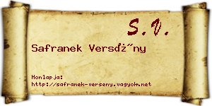 Safranek Versény névjegykártya